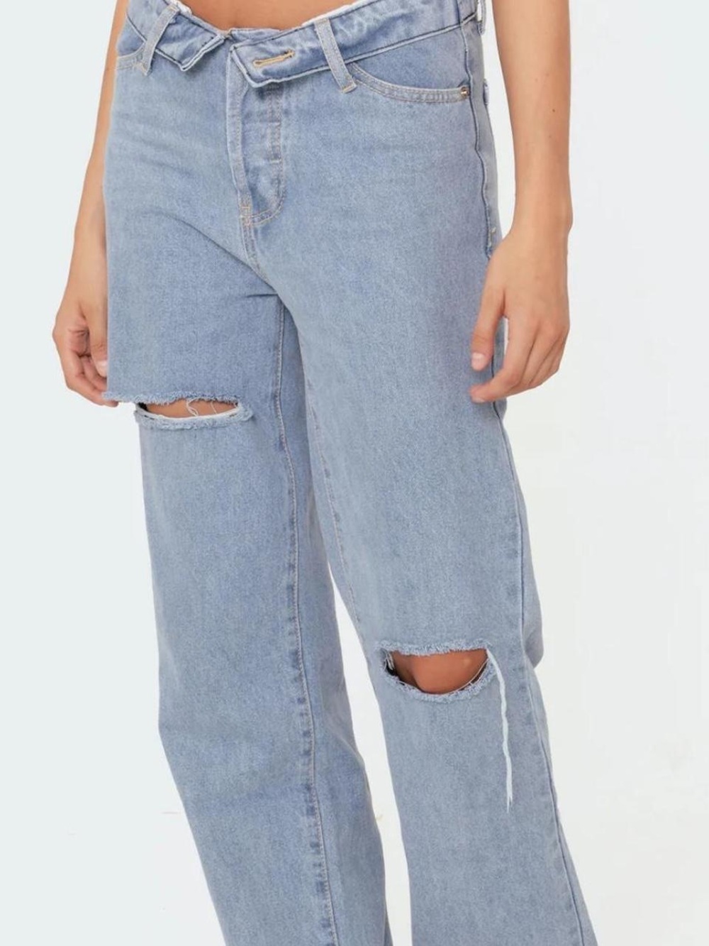 Edikted Roll Down Low Rise Baggy Jeans